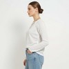 Cherie Code Women’s White Graphic Crew‑Neck Sweatshirt – A Sailboat Print Casual Long‑Sleeve Top - 2 of 4