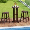 Tangkula 21.5" Round Bar Table Patio HDPE Bar Height Dining Table w/ Slatted Tabletop - 3 of 4