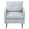 Okak Modern Chenille Fabric Accent Chair with Black Metal Legs,Stylish Armchair for Living Room,Bedroom,Dining Room - 2 of 4