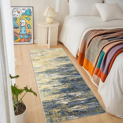 Modern Abstract Rug, Large Washable Low-Pile Non-Slip Carpet for Living Room, Bedroom, Indoor Floor Mat