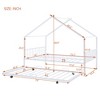 CAVINAS Full Size Bed Frame with Storage, Full-Size Bed Frame with Twin Size Trundle, House-Shaped Metal Platform for Kids, White - 3 of 4