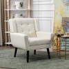 NicBex Linen/Velvet/Teddy/Leather Accent Chair with Black Legs,Modern Upholstered Armchair with Wood Frame for Living Room - 2 of 4