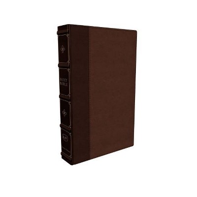 Kjv, Large Print Verse-By-Verse Reference Bible, MacLaren Series, Leathersoft, Brown, Comfort Print - by  Thomas Nelson (Leather Bound)