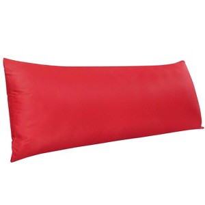 Satin Zippered Body Pillowcase, Silky Slip Cooling Body Pillow Cover - NTBAY - 1 of 4