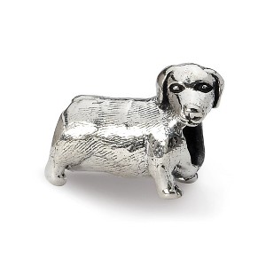 Black Bow Jewelry Sterling Silver Dachshund Bead Charm - 1 of 3
