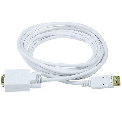 Monoprice Video Cable - 10 Feet - White | 28AWG Display Port to VGA Cable, Gold Plated Connectors