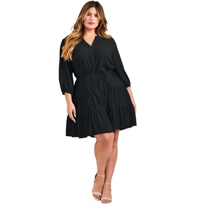 Avenue Women's Plus Size Tessa Tiered Dress
