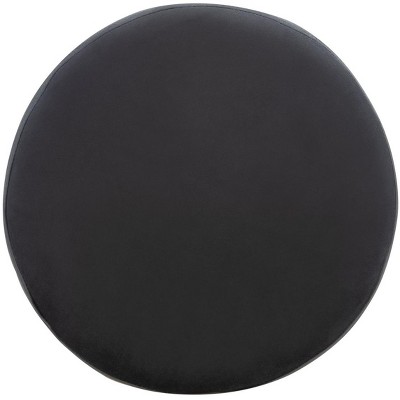 Kellie Black Velvet and Gold Metal Round Counter Stool