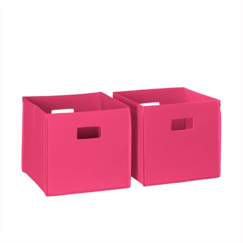 2pc Folding Kids Toy Storage Bin Set Hot Pink Riverridge Target