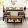 Dining Table and Chairs Set of 4, Kitchen Table and 2 Chairs with Bench - 2 of 4