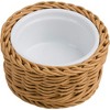 Saleen Round Wicker Basket with Porcelain Bowl Insert - Elegant Beige Addition - 2 of 4