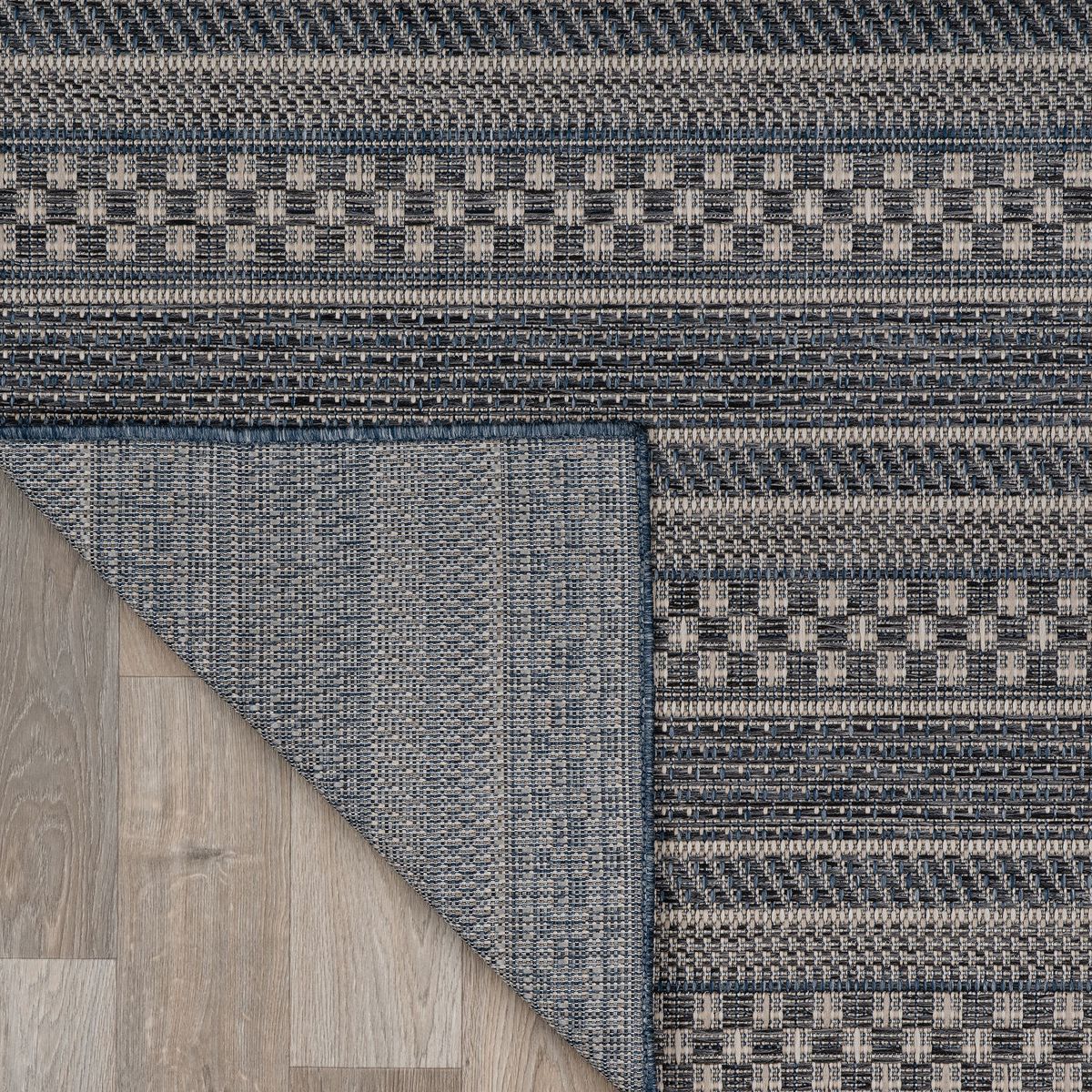World Rug Gallery Bohemian Geometric Stripe Indoor/Outdoor Area Rug: Weather-Resistant, Low Pile - thumbnail 4
