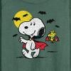 Women's - Peanuts - Vampire Snoopy Woodstock Lightweight French Terry Wide Neck Long Sleeve Shirt - 2 of 4