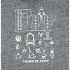 Seven Times Six Elf Holiday Favorite Womens' Raised By Elves Rounded Hem Burnout T-Shirt Adult Grey - 2 of 3