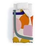 Deny Designs Lane and Lucia Rainbow Collage Duvet Cover Bedding Set Cream