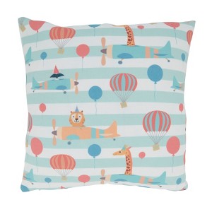 Saro Lifestyle Animals Flying Pillow - Poly Filled, 16" Square, Multi - 1 of 4