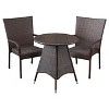 Nelson 3-piece Wicker Patio Bistro Set - Brown - Christopher Knight Home: Outdoor Dining Furniture Set, Weather-Resistant - 2 of 4