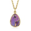 Ross-Simons Purple Turquoise Jewelry Set: Necklace and Drop Earrings in 18kt Gold Over Sterling Size 18 - 4 of 4