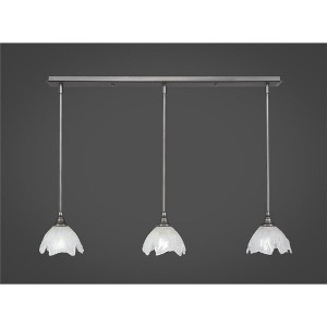 Toltec Lighting Any 3 - Light Chandelier in  Brushed Nickel with 7" Gold Ice Shade - 1 of 1