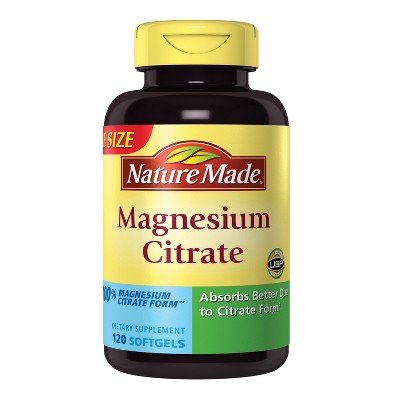 Nature Made Magnesium Citrate 250mg Softgels - 120ct : Target