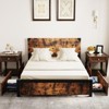 Vintage Brown Metal Bed Frame，With Headboard And Footboard,4 Storage Drawers, All-Metal Support System, No Box Spring Needed, Easy Assembly - 4 of 4