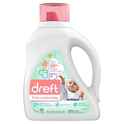 Dreft Stage 2:  Active Baby Liquid Laundry Detergent - 65 fl oz
