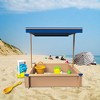 Children's Wooden Sandbox with Adjustable Canopy, Sand box with cover for Garden, Sand Pit - 2 of 4