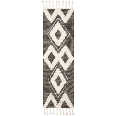 Kenya Kny903 Hand Knotted Runner Rug - Black/ivory - 2'3