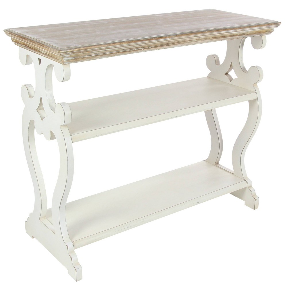 Photos - Coffee Table Farmhouse Wood Console Table Off White - Olivia & May