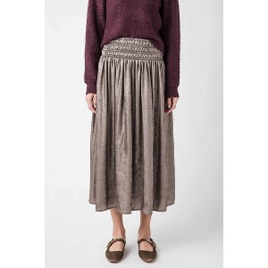 Women's Metallic Smocked Waist Skirt - MIOU MUSE - 1 of 3