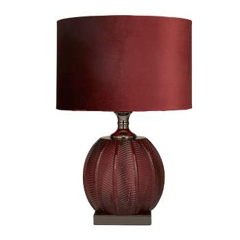 Glam Velvet Table Lamp Dark Red - Olivia & May