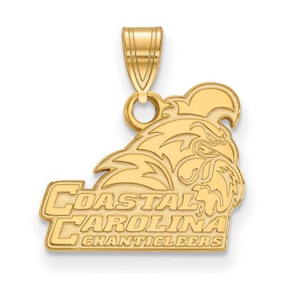 Black Bow Jewelry 14k Yellow Gold Coastal Carolina Chanticleers NCAA Small Pendant