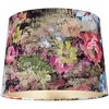 Springcrest 13" Top x 15" Bottom x 11" High x 11" Slant Print Lamp Shade Replacement Medium Drum Round Floral Velvet Flowers Spider Harp Finial - 3 of 4