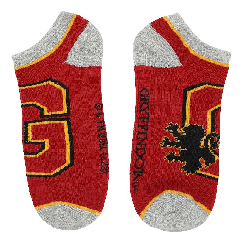 Harry Potter Gryffindor Lion Mascot 5-Pair Women's Ankle Socks, 3 of 7