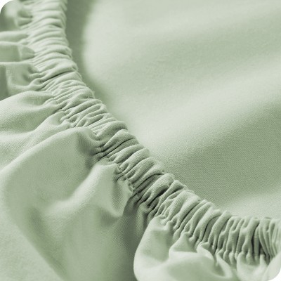 Willow Organic Cotton Percale King Sheet Set in Crisp Green