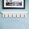 HomeRoots 39" Classic White Wood Six Hook Hanging Coat Rack - 2 of 4