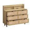 Resenkos Modern 6 Wide Drawer Long Dresser Chest of Drawers Wooden Dresser for Bedroom Brown - 3 of 4