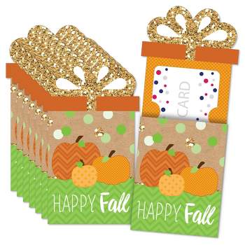 Big Dot of Happiness Pumpkin Patch - Fall, Halloween or Thanksgiving Party Money and Gift Card Sleeves - Nifty Gifty Card Holders - Set of 8