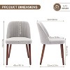 Set of 8 Upholstered Dining Chairs, Modern Kitchen Chairs with Padded Seats and Wooden Legs for Dining Room & Cafe, Camel - 2 of 4