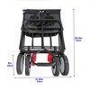 Grungis Folding Wagon Storage Cart with Adjustable Handle,Shopping Wagon Cart with Waterproof Fabric,Utility Cart for Camping,Shopping,Red - 2 of 4