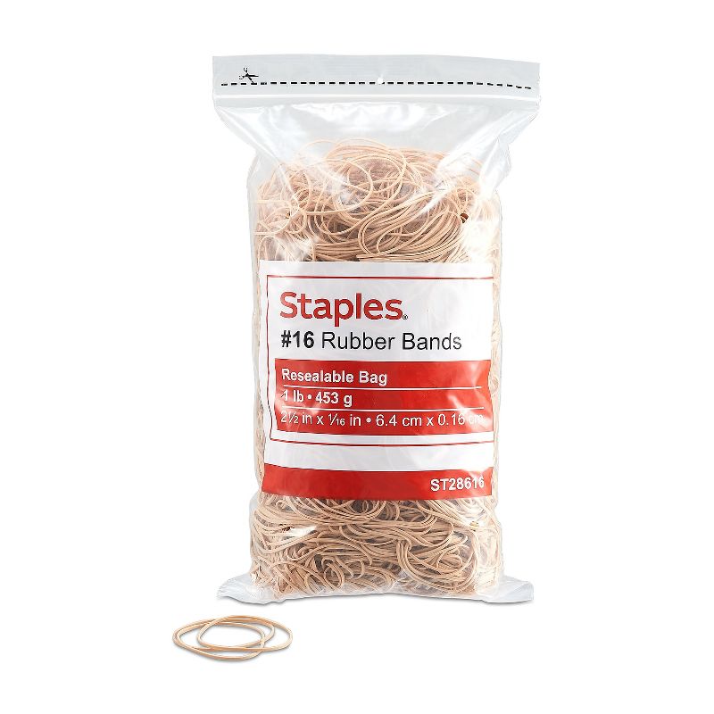Staples Economy Rubber Bands Size #16 1 lb. 808576, 1 of 4