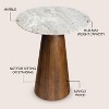 JONATHAN Y Kaito 18" Rustic Minimalist Round Marble/Wood Accent Table - 3 of 4