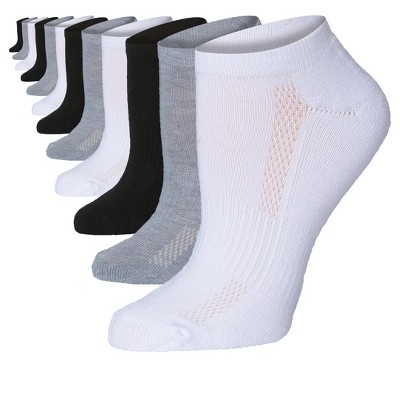Tipi Toe Women's 12-Pairs Solid Classic Black Grey White Colors Low Cut Athletic Sport Peformance Socks