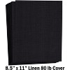 Hamilco Colored Cardstock Scrapbook Paper 8.5x11 Linen Textured Color Card Stock Paper Black 80 lb Cover 50 Pack - 2 of 4