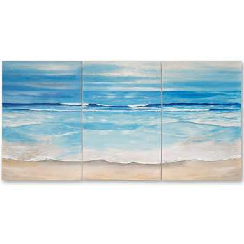20"x30" Set of 3 Coastal Landscape Canvas Wall Arts Blue - StyleCraft