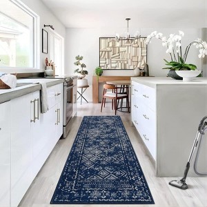 Acekool 6x9 Vintage Washable Rug – Soft Low-Pile Abstract Design, Non-Slip & Kid-Friendly for Living Room, Bedroom - 1 of 4