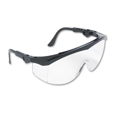 MCR Safety TK1 Series Black Safety Glasses with Clear Lens - Box of 12