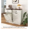 Okak Farmhouse Style Double Tilt Out Trash Cabinet with Trash Cans & Drawers,Storage Laundry Recycling Cabinet for Bedroom,Dining Room - 4 of 4