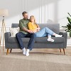 Dyonery 68" Sofa Fabric Couch Comfy Loveseat with Spring Cushion Solid Wood - 4 of 4