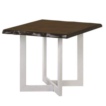 Grinta End Table with X Cross Base Oak/White - miBasics